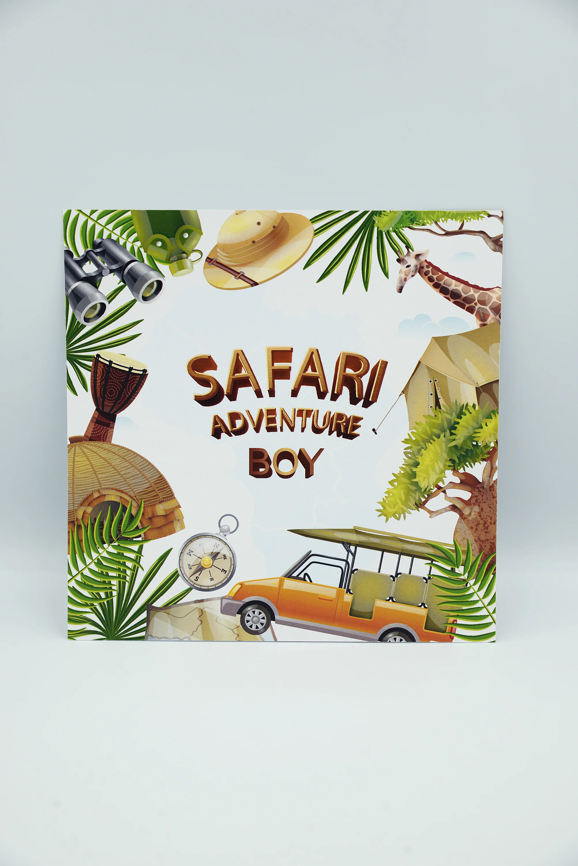 Προσκλητήριο βάπτισης safari boy