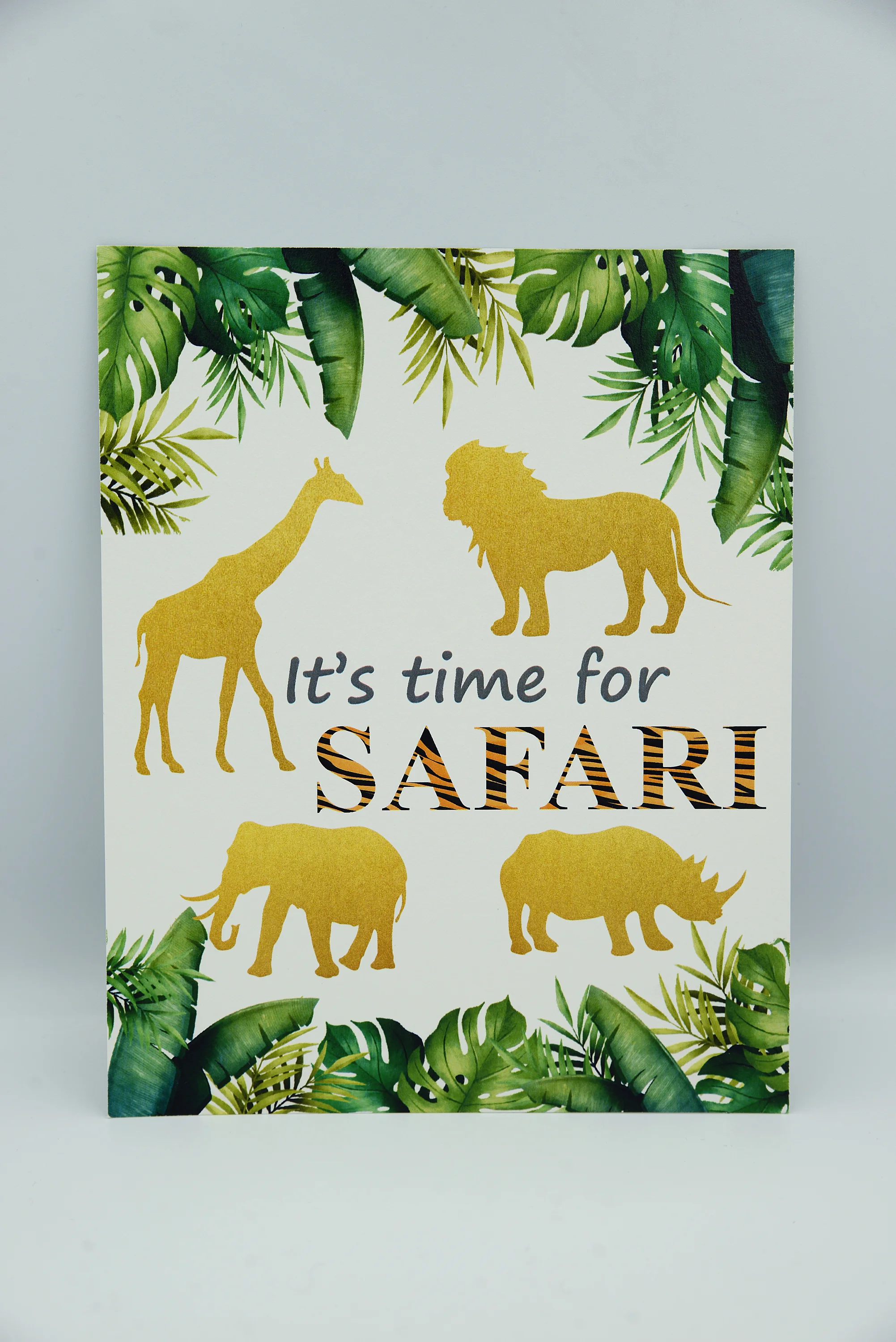 Προσκλητήριο βάπτισης safari χρυσό