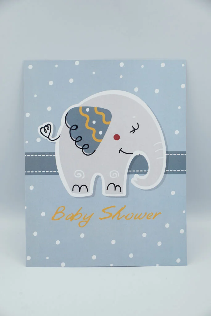 Προσκλητήριο βάπτισης baby shower ελεφεντάκι